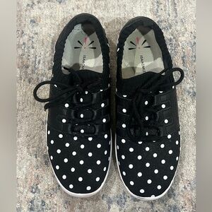 Isaac Mizrahi Black and White Polka Dot Shoes